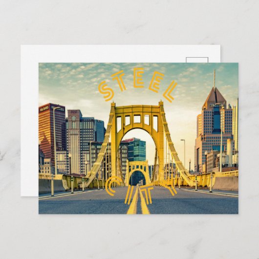 ピッツバーグスチールシティスカイライン412ペンシルバニア缶 ポストカード (正面/裏面)