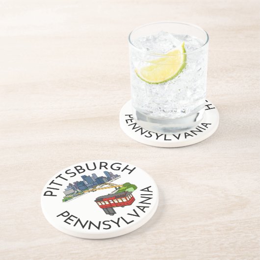 ピッツバーグスティールシティスカイラインインクルーンペンシルバニア コースター (側面)