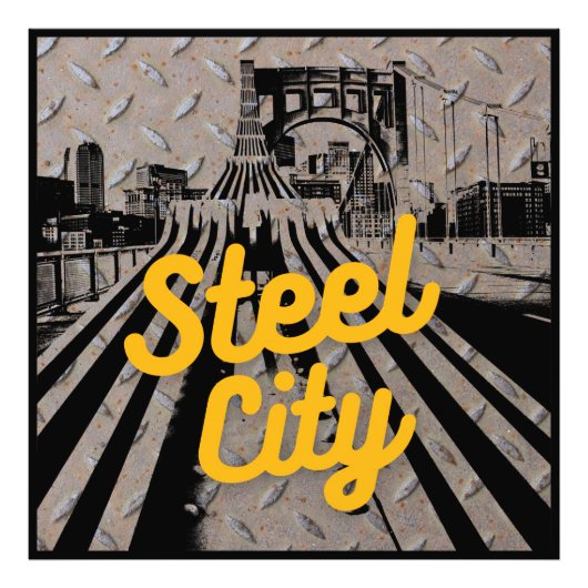 ピッツバーグスティールシティブリッジスカイラインペンシルバニア フォトプリント            (正面)