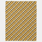 ピッツバーグスポーツファンイエロー金ゴールドブラックプレイド フリースブランケット (正面)