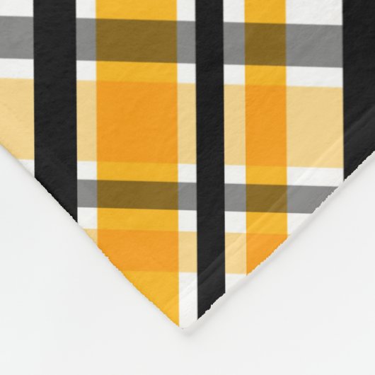 ピッツバーグスポーツファンイエロー金ゴールドブラックプレイド フリースブランケット (角)