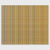 ピッツバーグスポーツファンイエロー金ゴールドブラックプレイド ラッピングペーパー (フラット)