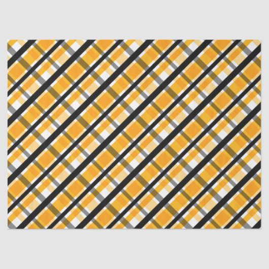 ピッツバーグスポーツファンイエロー金ゴールドブラックプレイド 薄葉紙 (正面)