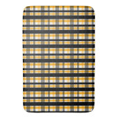ピッツバーグスポーツファンブラックイエロー金ゴールドプレイド バスマット (正面縦)