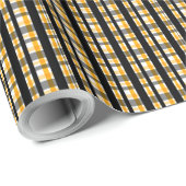ピッツバーグスポーツファンブラックイエロー金ゴールドプレイド ラッピングペーパー (ロールコーナー)