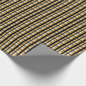 ピッツバーグスポーツファンブラックイエロー金ゴールドプレイド ラッピングペーパー (角)