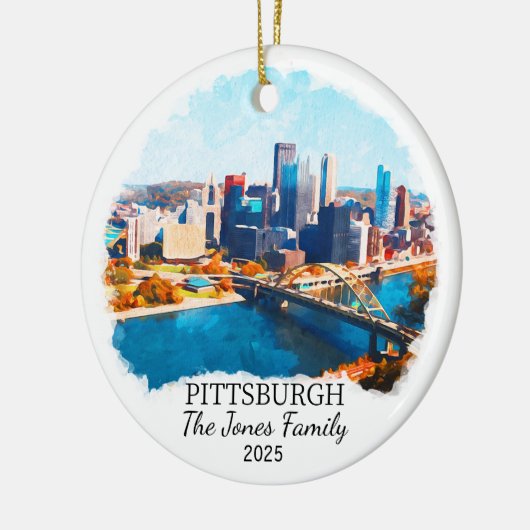 ピッツバーグパーソナライズされたオーナメント、カンザスギフト セラミックオーナメント (左)