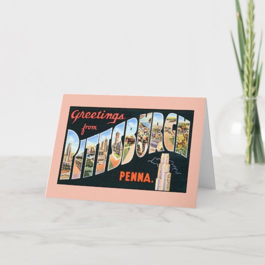 ピッツバーグペンシルバニアからのヴィンテージの挨拶 カード (正面)