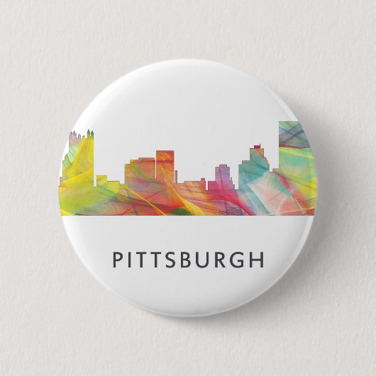 ピッツバーグペンシルバニアのスカイラインWB1- 缶バッジ (正面)