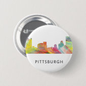 ピッツバーグペンシルバニアのスカイラインWB1- 缶バッジ (正面&裏面)