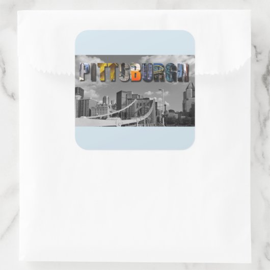 ピッツバーグペンシルバニアシティスカイライン旅行写真 スクエアシール (バッグ)
