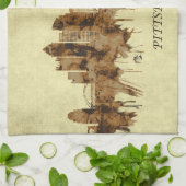 ピッツバーグペンシルバニアシティスケープ キッチンタオル (折り畳み)