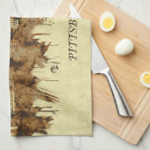 ピッツバーグペンシルバニアシティスケープ キッチンタオル (四つ折り)