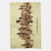 ピッツバーグペンシルバニアシティスケープ キッチンタオル (縦)