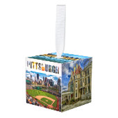 ピッツバーグペンシルバニアシティ写真カスタム キューブオーナメント (正面アングル)