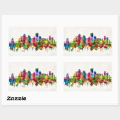 ピッツバーグペンシルバニアスカイライン 長方形シール (シート)