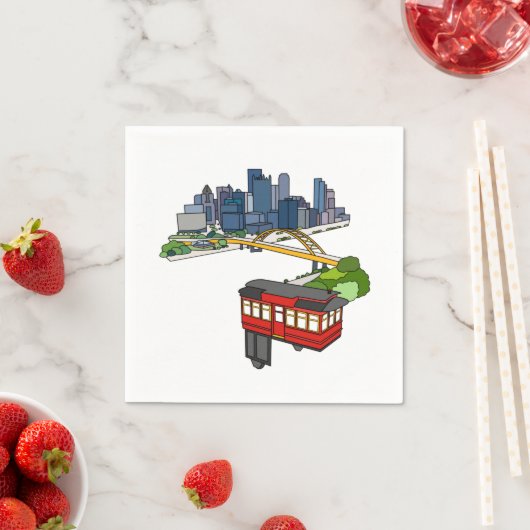 ピッツバーグペンシルバニアスチールシティスカイラインアートカン スタンダードカクテルナプキン (インサイチュ)