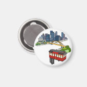 ピッツバーグペンシルバニアスチールシティスカイラインアートカン マグネット (正面/裏面)