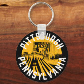 ピッツバーグペンシルバニアスチールシティスカイラインブリッジ キーホルダー (正面)