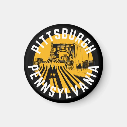 ピッツバーグペンシルバニアスチールシティスカイラインブリッジ マグネット (正面)