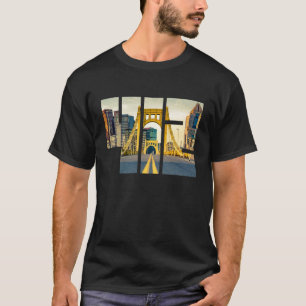 ピッツバーグペンシルバニアスチールシティスカイライン412カン Tシャツ