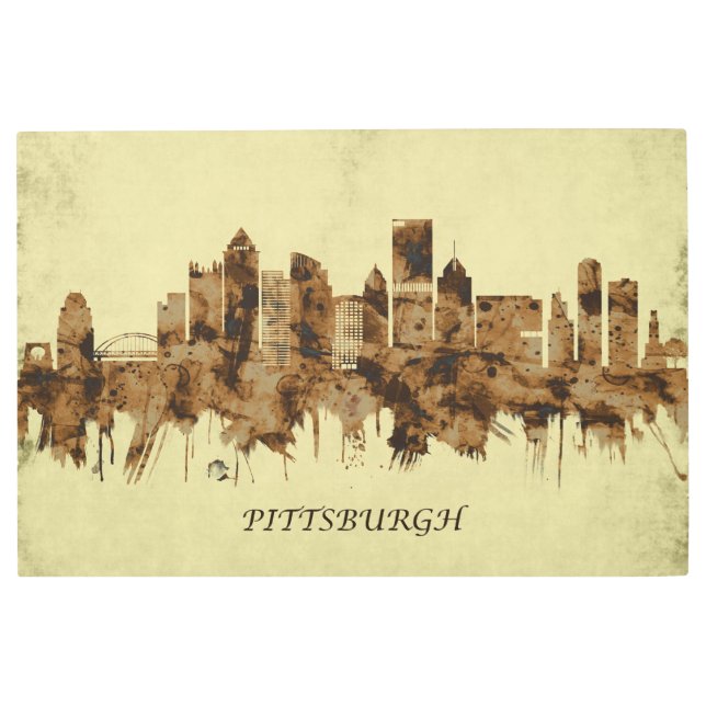 ピッツバーグペンシルバニア都市景観 メタルプリント (正面)