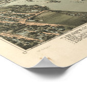 ピッツバーグペンシルバニア1902アンティークパノラママップ ポスター (角)