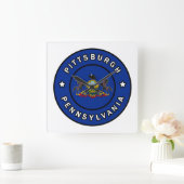 ピッツバーグペンシルバニア スクエア壁時計 (ホーム)