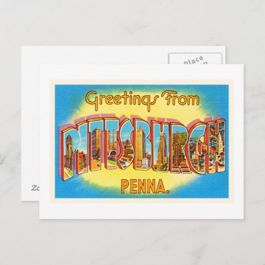 ピッツバーグペンシルバニアPAヴィンテージ旅行記念品 ポストカード (正面/裏面)