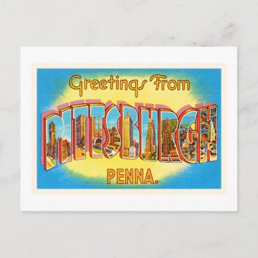 ピッツバーグペンシルバニアPAヴィンテージ旅行記念品 ポストカード (正面)