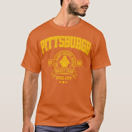 ピッツバーグホッケーチームのデザイン Tシャツ (正面)