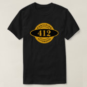ピッツバーグホーム412ブラック金ゴールドインツァーTシャツ Tシャツ (デザイン正面)