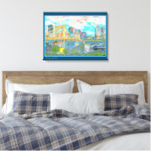 ピッツバーグレトロアートフォトウォールキャンバス キャンバスプリント (インサイチュ (寝室))