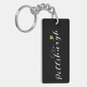 ピッツバーグ国旗のハート キーホルダー (正面左)