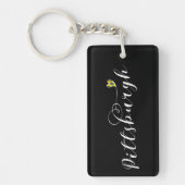 ピッツバーグ国旗のハート キーホルダー (正面)