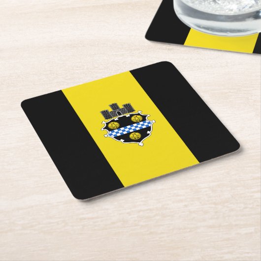ピッツバーグ国旗、ペンシルバニア広場紙Coas スクエアペーパーコースター (アングル)