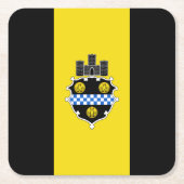 ピッツバーグ国旗、ペンシルバニア広場紙Coas スクエアペーパーコースター (正面)