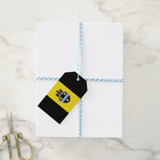 ピッツバーグ州旗,ペンシルバニア州贈りラベル ギフトタグ (より糸付き)