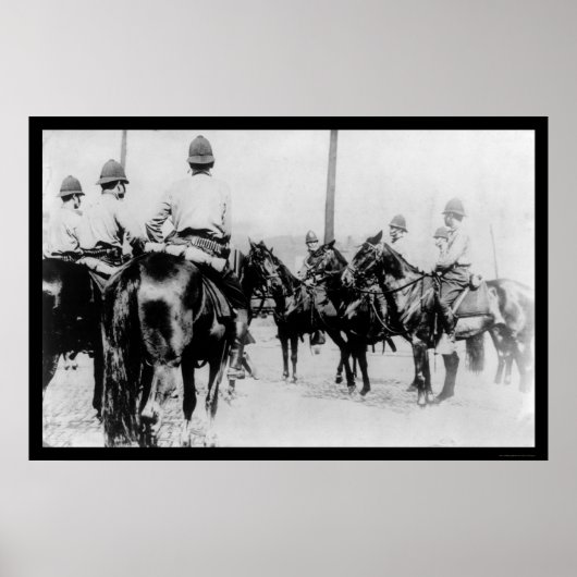 ピッツバーグ市の警察が1909年の石炭ストライキを待つ ポスター (正面)