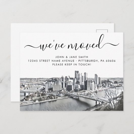 ピッツバーグ引越し案内はがき 案内ポストカード (正面/裏面)