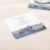 ピッツバーグ紙コースター日付を保存 スクエアペーパーコースター (アングル)