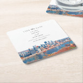 ピッツバーグ紙コースター日付を保存 スクエアペーパーコースター (アングル)