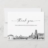 ピッツバーグ結婚スカイラインの写真サンキューカード 招待状 (正面)
