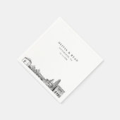 ピッツバーグ結婚スカイライン紙ナプキン スタンダードカクテルナプキン (角)