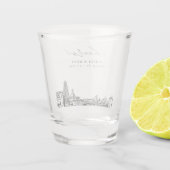 ピッツバーグ結婚式の引き出物パーソナライズされた応援 ショットグラス (裏面)