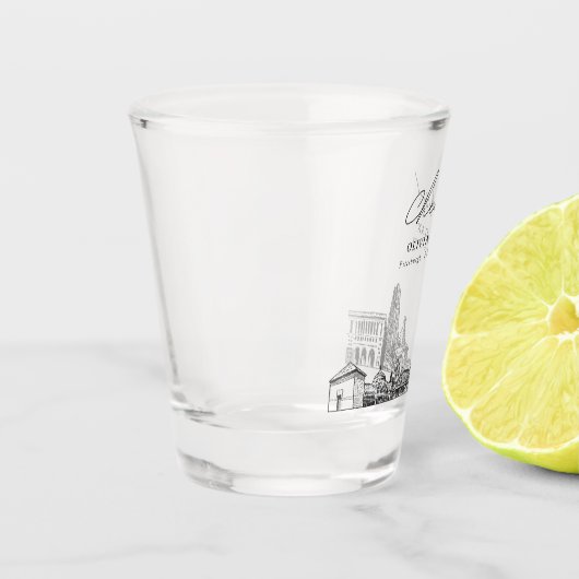 ピッツバーグ結婚式の引き出物パーソナライズされた応援 ショットグラス (左)