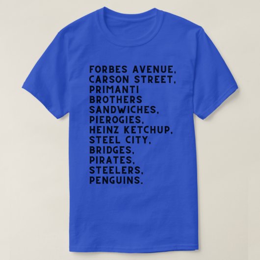 ピッツバーグ誇りを持った Tシャツ (デザイン正面)