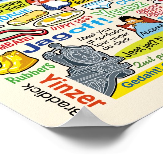 ピッツバーグ語おもしろいピッツバーグのアートワーク ポスター (角)