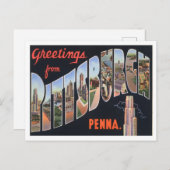 ピッツバーグ，ペンシルバニアヴィンテージビッグレター ポストカード (正面/裏面)