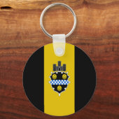 ピッツバーグ（ペンシルバニア州）市旗キーチェーン キーホルダー (正面)